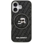 Case Karl Lagerfeld IML Glitter Karl &   Choupette Heads Logo MagSafe for iPhone 17 black - imagine 3