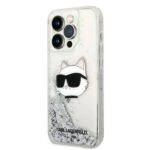Karl Lagerfeld KLHCP14LLNCHCS iPhone 14 Pro 6,1" silver hardcase Glitter Choupette Head - imagine 2