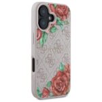 Guess GUHMP16SP4ROPEMCP iPhone 16 6.1" pink hardcase 4G Flowers Print MagSafe - imagine 4
