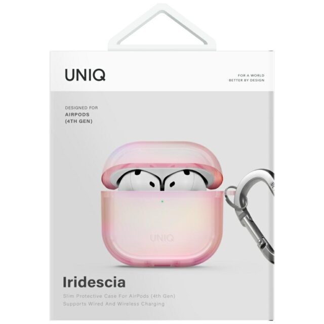 Case UNIQ Iridescia for AirPods 4 Hang Case pink prism - imagine 4