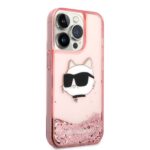 Karl Lagerfeld KLHCP14XLNCHCP iPhone 14 Pro Max 6,7" pink hardcase Glitter Choupette Head - imagine 4