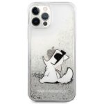 Karl Lagerfeld KLHCP12LGCFS iPhone 12 Pro Max 6,7" silver hardcase Liquid Glitter Choupette F - imagine 3