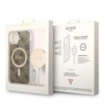 Guess Set GUBPP14SH4EACSW Case+ Charger iPhone 14 / 15 / 13 6,1"brown hard case 4G Print - imagine 10