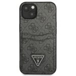 Guess GUHCP13MP4TPK iPhone 13 / 14 / 15 6.1" black hardcase 4G Triangle Logo Cardslot - imagine 3