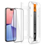 Spigen Glas.TR FC iPhone 15 Pro 6.1" "EZ FIT" 2 pcs. tempered glass black frame AGL06893 - imagine 2