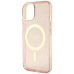 Guess GUHMP14MHCMCGP iPhone 14 Plus / 15 Plus 6.7" pink hardcase Glitter Gold MagSafe - imagine 6