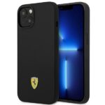 Ferrari FEHCP14SSIBBK iPhone 14 / 15 /13 6.1" black hardcase Silicone Metal Logo