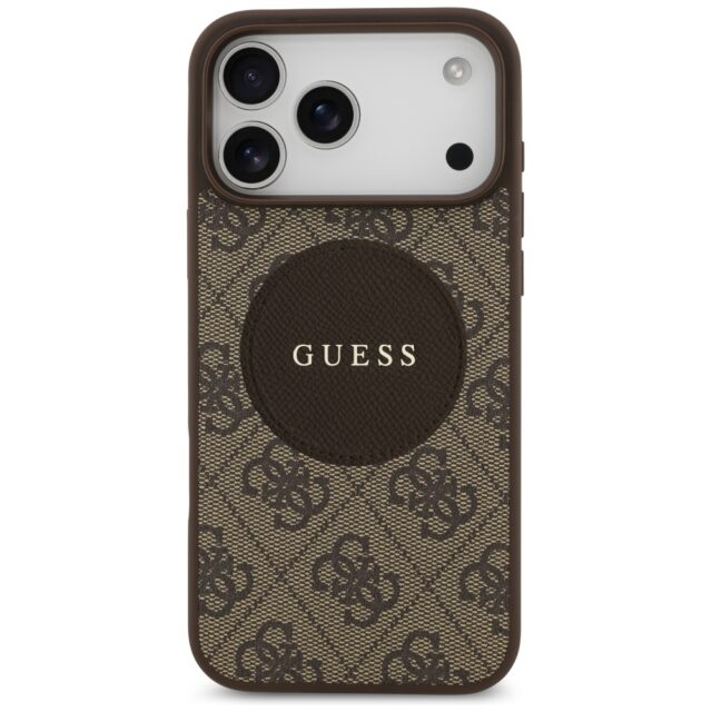 Case Guess 4G Circle Classic Logo        MagSafe for iPhone 17 Pro Max brown - imagine 3