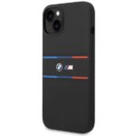 BMW BMHCP15S22SDTK iPhone 15 / 14 / 13 6.1" black hardcase M Silicone Tricolor Lines - imagine 2