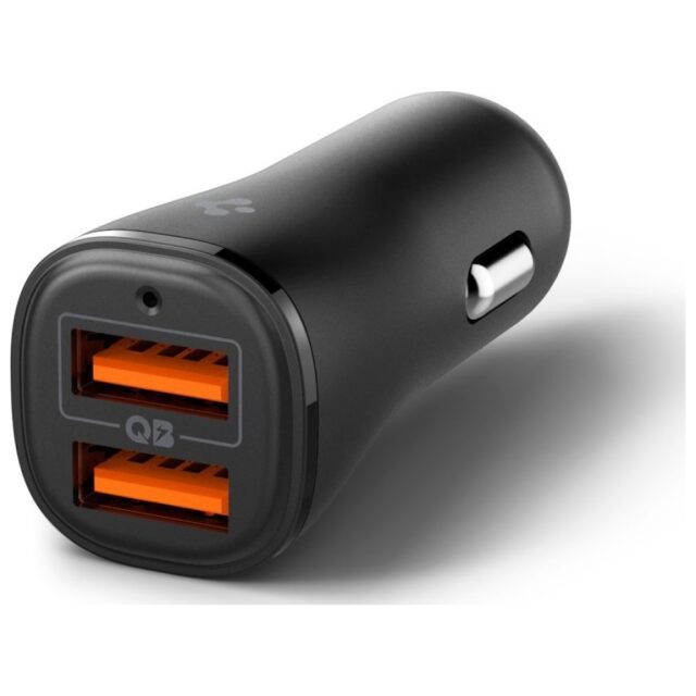 Spigen Essential EV302 Car Charger 30W 2xUSB-A Black - imagine 2