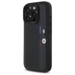 BMW BMHCP16X23PUPVK iPhone 16 Pro Max 6.9" black hardcase M Perforated Tricolor Detail Line - imagine 2
