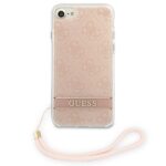 Guess GUOHCI8H4STP iPhone SE 2022 / SE2020 / 7/ 8 pink hardcase 4G Print Strap - imagine 3