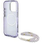 Case Guess Palm Trees Triangle Pearl Strap MagSafe for iPhone 16 Pro purple - imagine 6