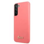 Guess GUHCS22MLSLMGFU S22+ S906 fuchsia hardcase Silicone Script Metal Logo - imagine 2
