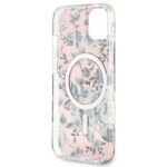 Guess GUHMP14MHCFWSP iPhone 14 Plus / 15 Plus 6.7" pink hardcase Flower MagSafe - imagine 7