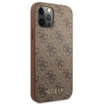 Guess GUHCP12MG4GFBR iPhone 12 / 12 Pro 6,1" brown hard case 4G Metal Gold Logo - imagine 4