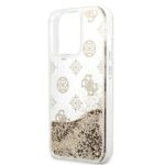 Guess GUHCP13LLGPEGO iPhone 13 Pro / 13 6,1" gold hardcase Peony Liquid Glitter - imagine 6