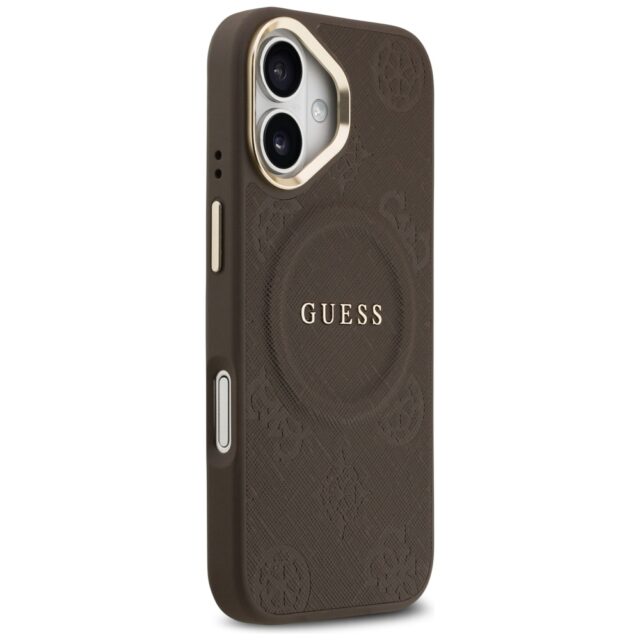 Case Guess Peony Hot Stamp MagSafe for iPhone 17 brown - imagine 4