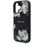 Case Guess Grained Printed Flower Pattern MagSafe for iPhone 16 black - imagine 6