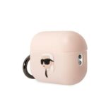 Karl Lagerfeld KLAP2RUNIKP AirPods Pro 2(2022/2023) cover pink Silicone Karl Head 3D - imagine 3