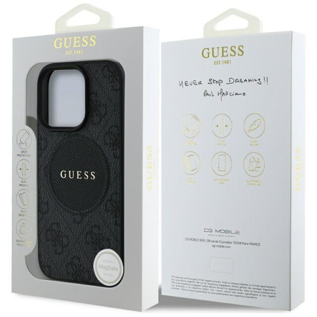 Case Guess 4G Circle Classic Logo MagSafe for iPhone 16 Pro Max black - imagine 8