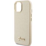 Guess GUHCP15SPGMCSD iPhone 15 / 14 / 13 6.1" light gold hardcase Glitter Glossy Script - imagine 6