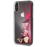 Guess GUHCPXGLHFLRA iPhone X/Xs raspberry hard case Glitter Hearts - imagine 2