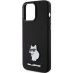 Karl Lagerfeld KLHCP15LSMHCNPK iPhone 15 Pro 6.1" black Silicone Choupette Metal Pin - imagine 6