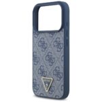 Guess Leather 4G Triangle Strass MagSafe case for iPhone 17 Pro blue - imagine 6
