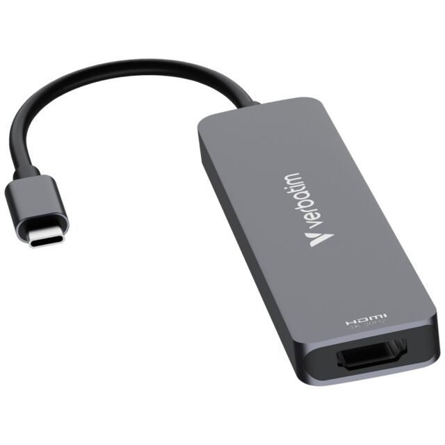 Adapter Hub Verbatim USB-C/HDMI/USB-A 3.2/USB-A 2.0/SD/microSD aluminum 32156 - imagine 3