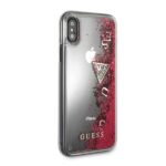 Guess GUHCPXGLUFLRA iPhone X Raspberry hard case Glitter Liquid - imagine 4