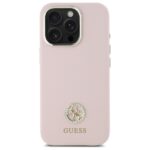 Guess GUHCP16XM4DGPP iPhone 16 Pro Max 6.9" pink hardcase Silicone Logo Strass 4G - imagine 3