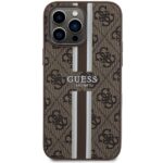 Guess GUHMP15XP4RPSW iPhone 15 Pro Max 6.7" brown hardcase 4G Printed Stripes MagSafe - imagine 3