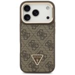 Case Guess 4G PU Triangle Logo & Stand Camera Magsafe for iPhone 17 Pro brown - imagine 3