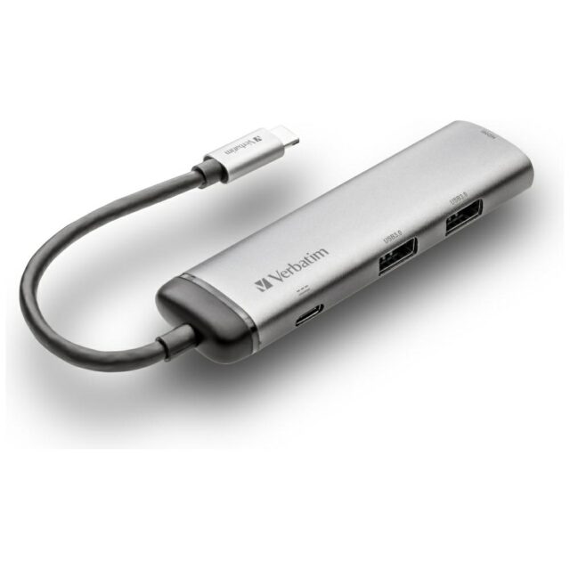 Verbatim USB-C Hub Adapter - USB-C/2xUSB-A 3.0/HDMI aluminum 49140 - imagine 2