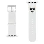 Karl Lagerfeld Pasek KLAWMSLCW Apple Watch 38/40/41mm white strap Silicone Choupette Heads - imagine 2