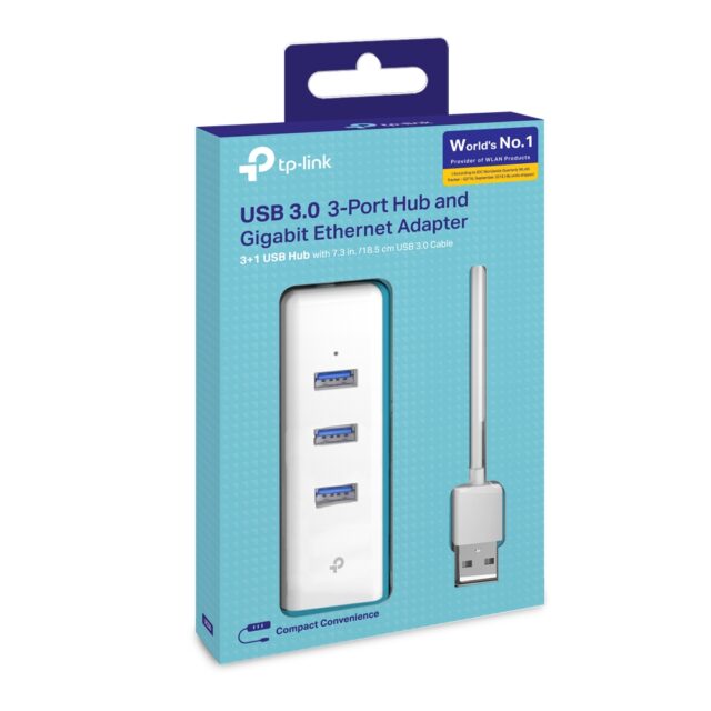 TP-Link UE330 | Network adapter | 1x RJ45 1000Mb/s, 3x USB 3.0 - imagine 2