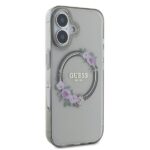 Guess GUHMP16SHFWFCK iPhone 16 6.1" black hardcase IML Flowers Wreath MagSafe - imagine 4