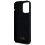 Case Karl Lagerfeld Silicone Metal Script Logo for iPhone 14 Pro Max black - imagine 7