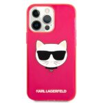 Karl Lagerfeld KLHCP13XCHTRP iPhone 13 Pro Max 6,7" pink hardcase Glitter Choupette Fluo - imagine 3