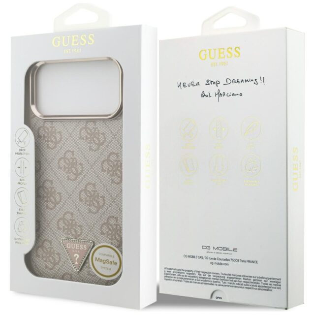 Case Guess 4G Triangle Logo MagSafe for iPhone 17 Pro Max pink gold - imagine 8