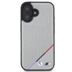 BMW BMHMP16S23PUPDG iPhone 16 6.1" grey hardcase M Perforated Tricolor Line MagSafe - imagine 3