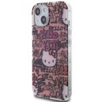 Hello Kitty HKHCP15SHDGPTP iPhone 15 /14 / 13 6.1" pink hardcase IML Tags Graffiti - imagine 2
