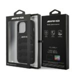 AMG AMHCP13LGSEBK iPhone 13 Pro / 13 6,1" black hardcase Leather Debossed Lines - imagine 8