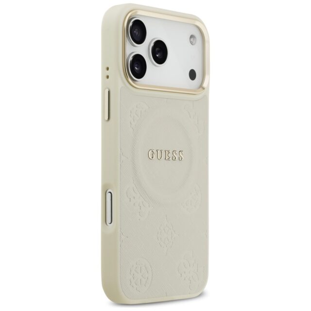 Case Guess Peony Hot Stamp MagSafe for iPhone 17 Pro Max beige - imagine 4