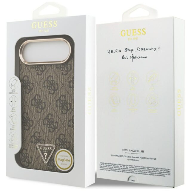 Case Guess 4G Triangle Logo MagSafe for iPhone Air brown gold - imagine 8