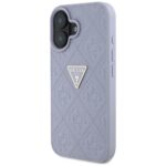 Case Guess Hot Stamp 4G Pattern Triangle Metal Logo for iPhone 16 purple - imagine 2