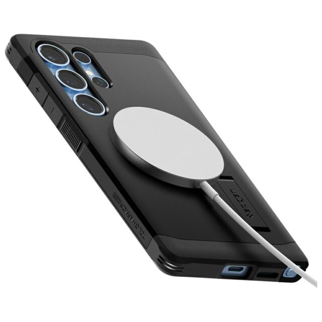 Spigen Tough Armor MagSafe Case for Samsung Galaxy S25 Ultra Black - imagine 8