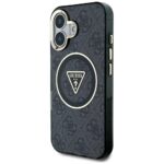 Case Guess IML Metal Glitter 4G Circle Triangle MagSafe for iPhone 16 black - imagine 2