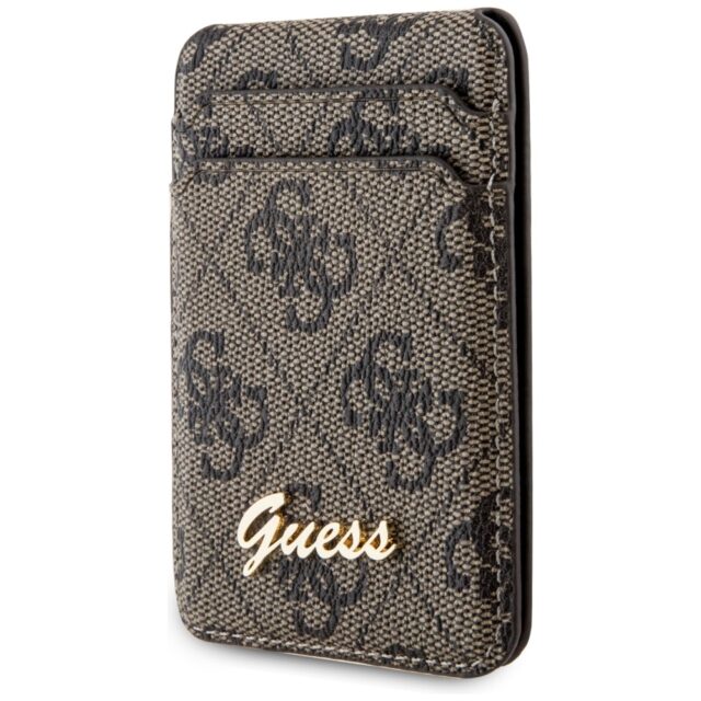 Guess Wallet Card Slot Stand GUWMSHG4SHW brown MagSafe 4G Classic Logo - imagine 2